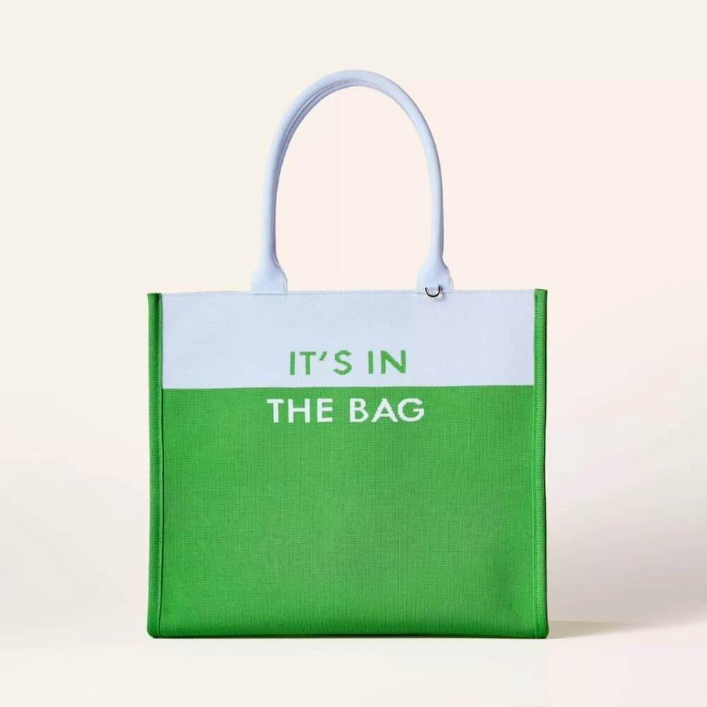 Kate Spade x Target Green/Blue Colorblock Knit Tote Bag